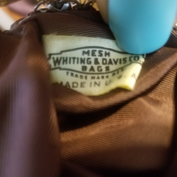 Maroon Red WHITING and DAVIS Enameled Mesh Purse - Picture 6 of 6